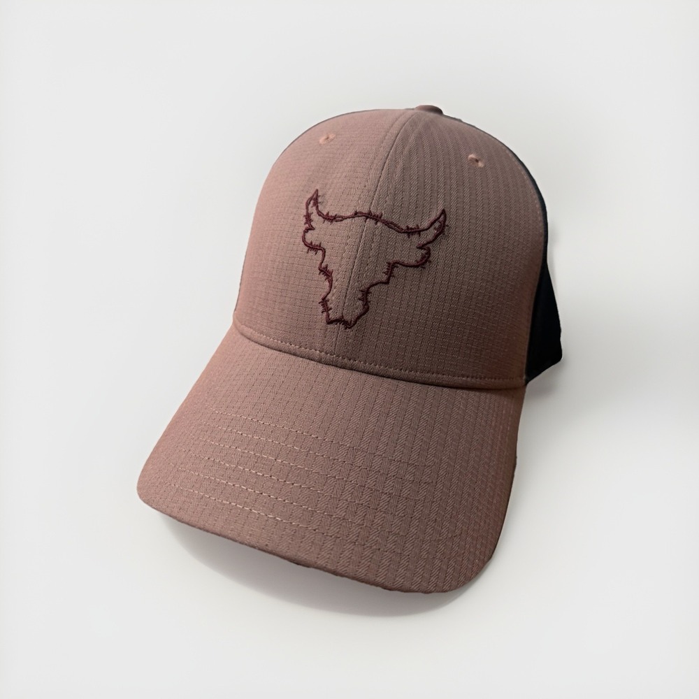 Under Armour Brown Black Trucker Hat Bull Skull Logo Mesh Snapback Western OSFM